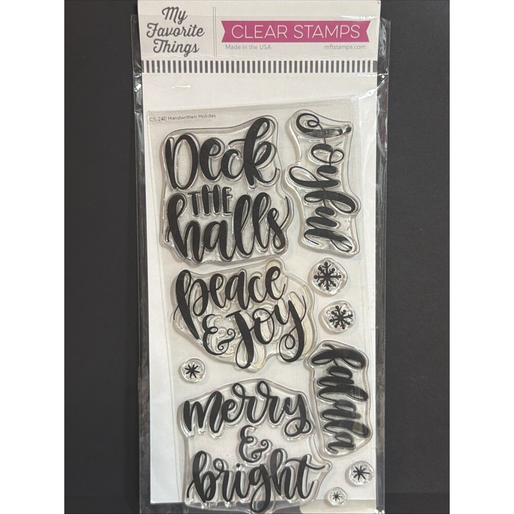 MFT Handwritten Holiday clear stamps winter Christmas my favorite things